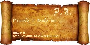 Piszár Noémi névjegykártya